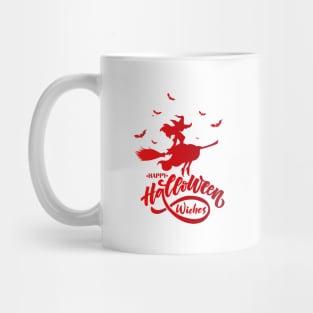 Happy Halloween Beauty Witch Flying Broom Mug